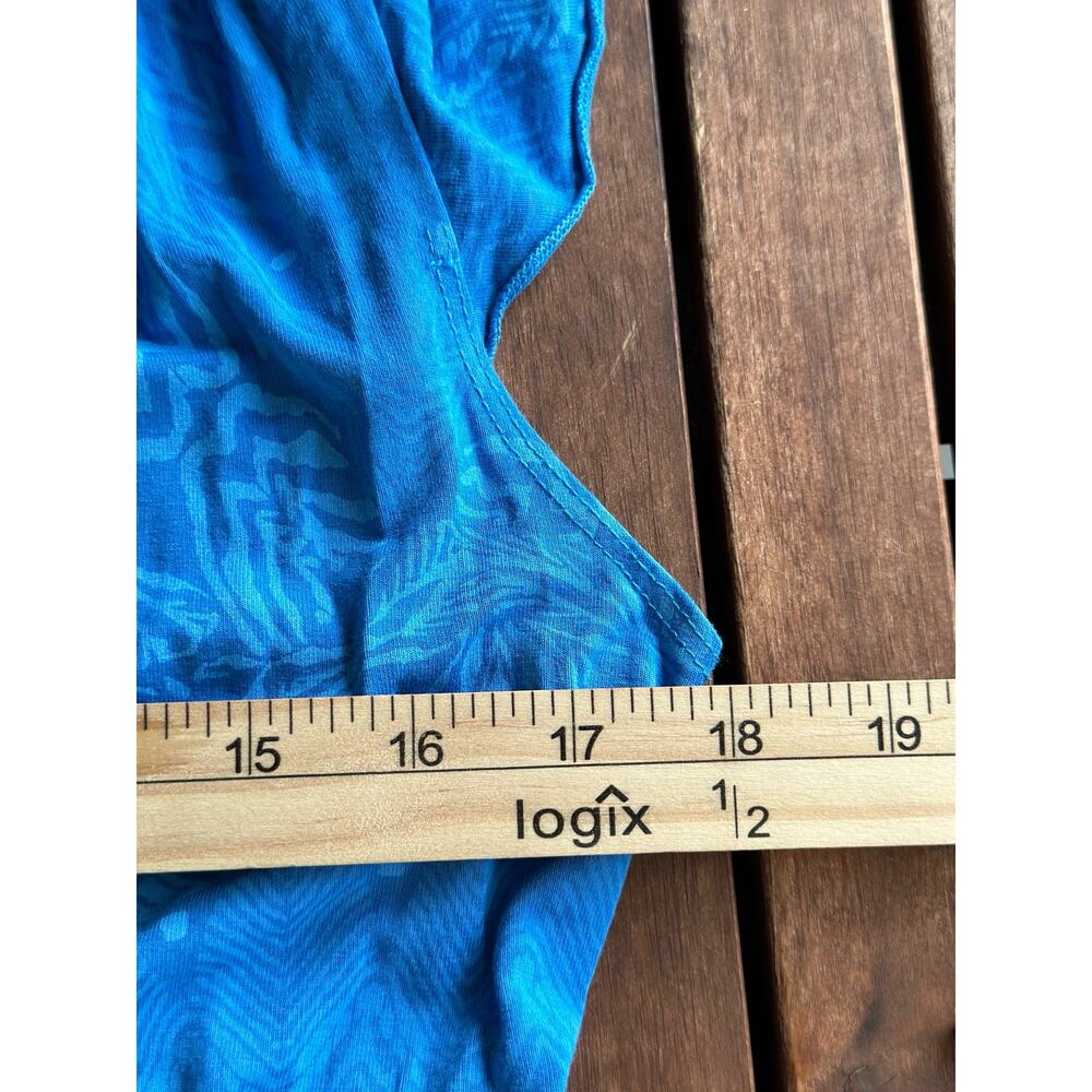 Fresh Produce Women’s Small Blue C’est La Vie Cafe Wrap Dress Sundress Cover Up - Picture 7 of 8